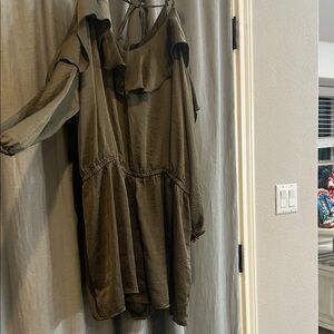 Rue21 Olive Green long sleeve & shorts romper